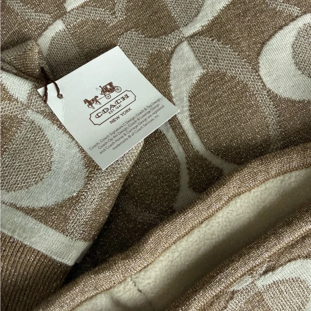 Rare Coach Glitter Knit Winter set NWT Scarf/Gloves/Headband Signature C Logo